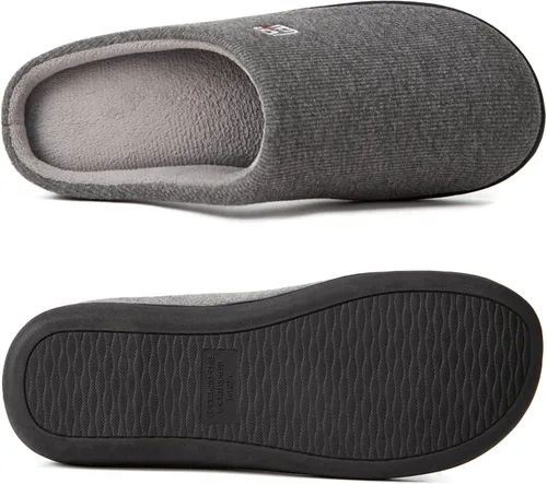 Vista 3 de HomeIdeas Men's Coral Fleece Lining with High Density Memory Foam Classicism Slip-on Slipper