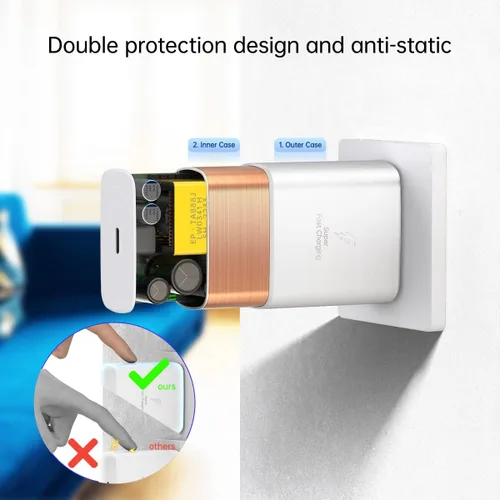 Vista 3 de Para 45 W Samsung Cargador Super Rápido USB Tipo C Bloque PD PPS para Samsung Galaxy S26 S25 S24 S23 S22 Ultra Cargador Plus S20 Tab S8 Plus A53 A52