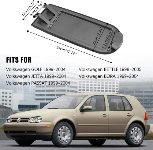 Vista 4 de Tapa para reposabrazos de consola central compatible con Volkswagen Beetle 1999-2005 1999-2004 VW Golf Jetta Passat Auto Funda de repuesto