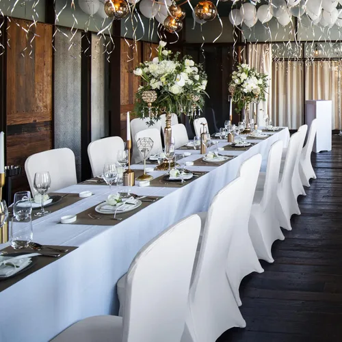 Vista 3 de HAINARverS Fundas para sillas plegables de elastano elástico, 30 unidades, protector universal para sillas para bodas, fiestas, banquetes