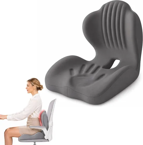 Vista 10 de Cojín de asiento ergonómico con soporte lumbar, espuma Gris oscuro + gris claro