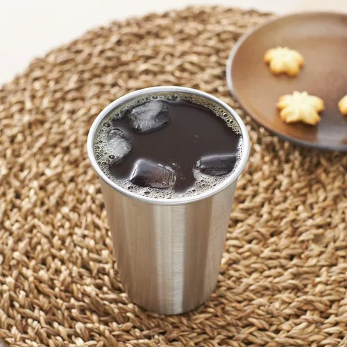 Vista 8 de Paquete de 12 vasos de acero inoxidable de 16 onzas, saludables, irrompibles y apilables, vasos de metal para beber, vasos de cerveza