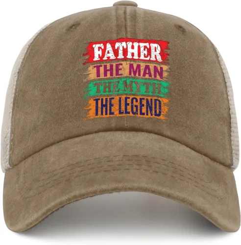 Vista 9 de UHW Father The Man The Myth The Legend Hat for Women Baseball Cap Trendy Washed Running Hats Light