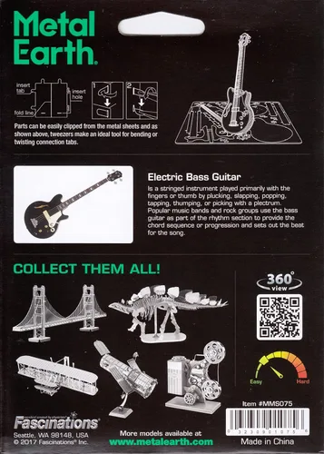 Vista 7 de Metal Earth Kit de modelado de metal 3D para bajo eléctrico