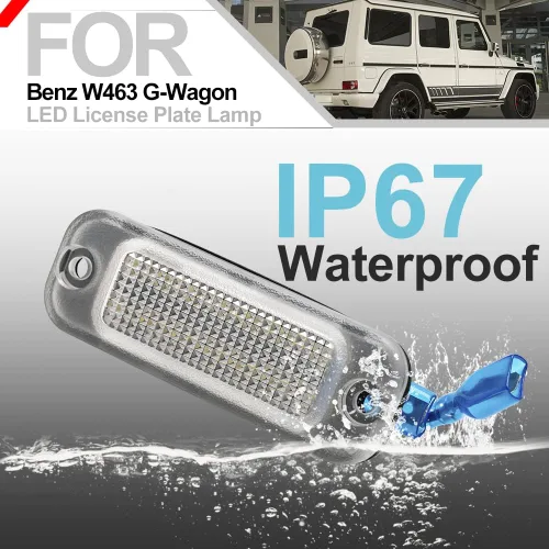 Vista 6 de Luces LED de matrícula para Be'nz W463 G-Wagon 2012-2018, reemplazo de placa de matrícula LED OEM, luces de etiqueta