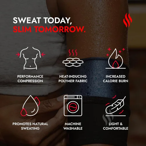 Vista 5 de Sweat Shaper Recortadoras de brazos para mujer, bandas de compresión para sudar con forma de sauna, banda de brazo adelgazante, paquete de 2