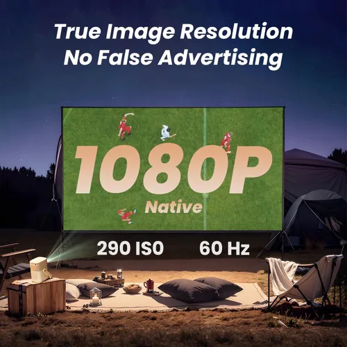 Vista 6 de [Sonido de JBL y batería integrada] Proyector para exteriores Yaber T2 con WiFi 6 y Bluetooth, proyector portátil de película inteligente Native