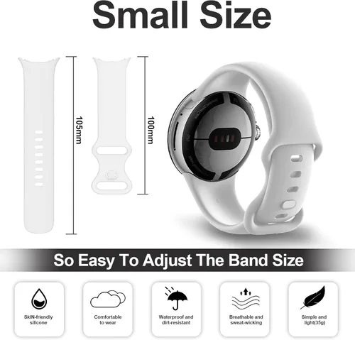 Vista 4 de kytuwy Compatible con correas de reloj Google Pixel, correa deportiva de silicona suave con hebilla de metal para Google Watch, correa de repuesto