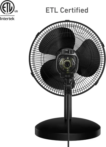 Vista 8 de HOLMES Ventilador de mesa de 12 pulgadas, oscilación de 75°, 3 velocidades, inclinación de cabeza ajustable de 15°, ideal para el hogar, dormitorio