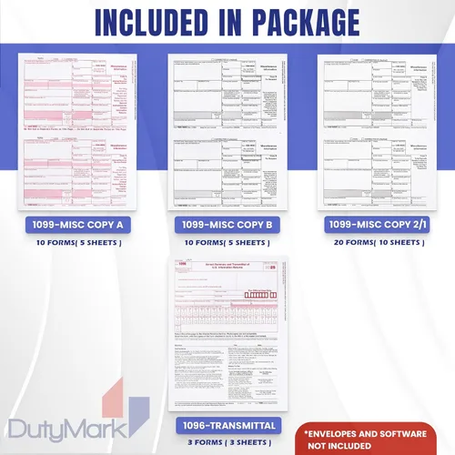 Vista 2 de 1099 Misc Forms 2024 Lazer - Kit de formularios de impuestos de 4 partes para 10 proveedores, paquete económico para empresas diseñado