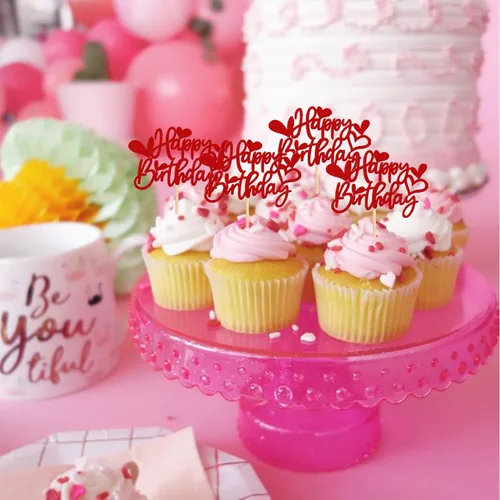 Vista 5 de 24 piezas de decoración para cupcakes con purpurina de dulce amor corazón Be Mine San Valentín para el día de San Valentín, fiesta de cumpleaños