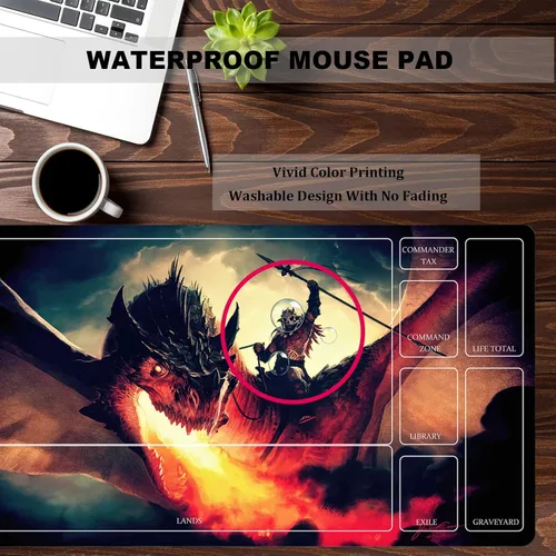 Vista 5 de Tapete de juego TCG, tamaño de 27.6 x 15.7 in, alfombrilla de mouse compatible con MTG RPG CCG Trading Card Game Mats Original Play Mat Diseños 12