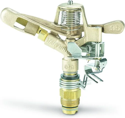 Rain Bird 35ADJTNTB - Rociador de impacto de latón, ajustable 0 - 360, distancia de pulverización de 23' - 50'