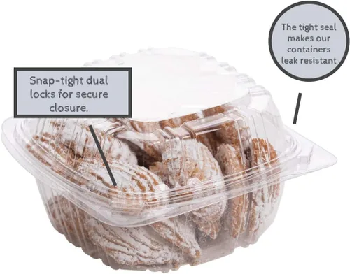 Vista 2 de Smygoods Recipientes de postre (paquete de 25 – 6 x 6 x 3) contenedores de plástico desechables para alimentos, contenedor de alimentos transparente