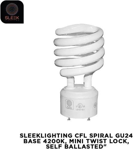Vista 4 de SLEEKLIGHTING - Base GU24 2 pines- 23W 4200k 1600lm 2 bombillas - Mini espiral de bloqueo giratorio - Bombillas fluorescentes CFL autobalastadas