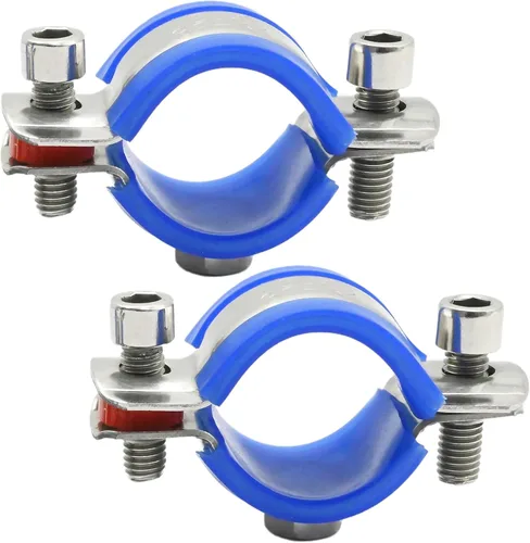 Vista 8 de VIKKSAER 2 abrazaderas de soporte de tubo ajustables, abrazadera de soporte de tubo de montaje en pared de acero inoxidable para montaje en techo