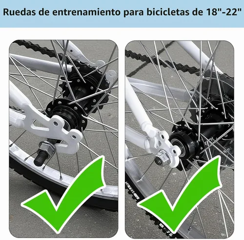 Vista 3 de Ruedas de entrenamiento de bicicleta, ruedas de entrenamiento para bicicleta de 20 pulgadas, compatible con bicicletas de varias velocidades de 18 a