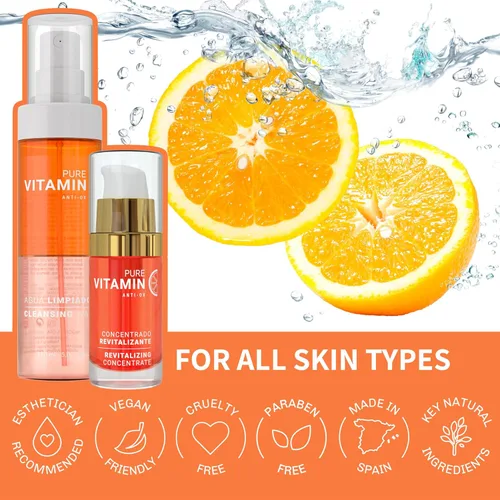 Vista 2 de Noche Y Dia Paquete limpiador e hidratante Vit C - Suero de vitamina C y agua limpiadora de vitamina C