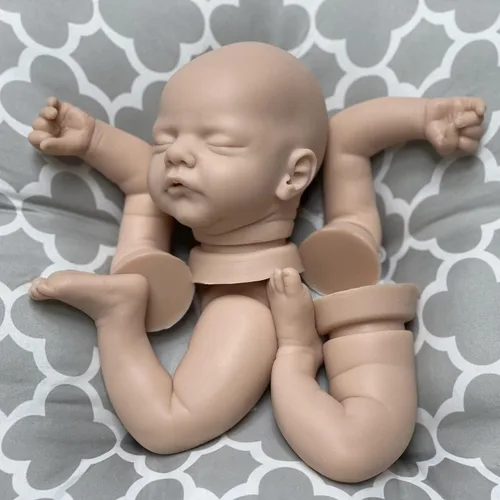 Vista 2 de Reborn Doll Platinum - Kits de silicona líquida sólida y suave, pintadas en blanco y sin pintar, piezas sin terminar (kit sin pintar)