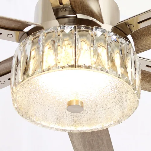 Vista 7 de Parrot Uncle Ventiladores de techo con luces y control remoto, ventilador de techo grande de 65 pulgadas con luz, ventiladores de techo grandes