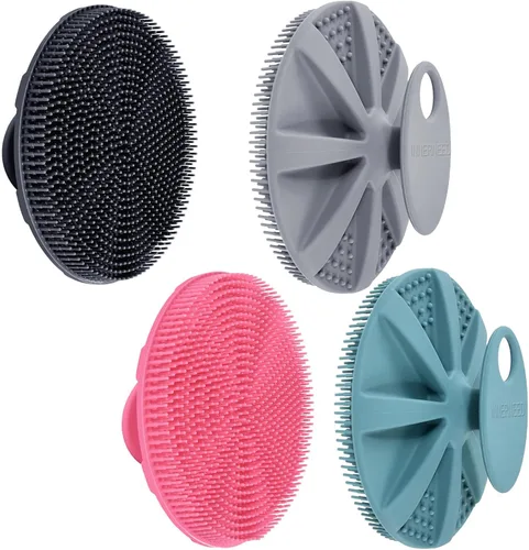 Vista 16 de INNERNEED - Cepillo de ducha de silicona suave de grado alimenticio para el cuerpo, cepillo de limpieza manual, exfoliante suave y hace bien la Rosa