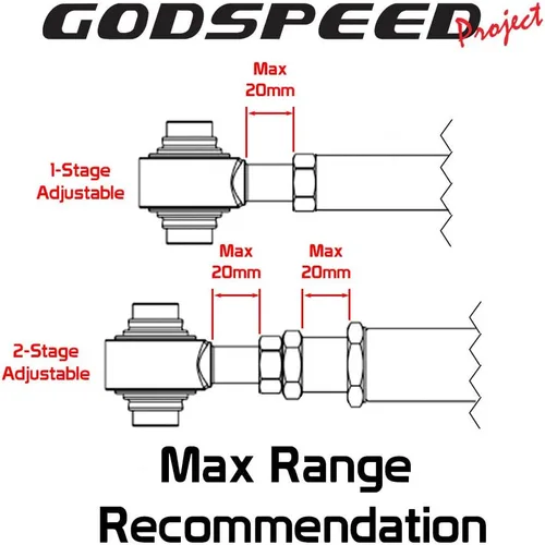 Vista 4 de Godspeed AK-193-B Brazos traseros inferiores ajustables, rodamientos esféricos, juego de 2, compatible con Mazda Miata MX-5 (NC) 2006-14
