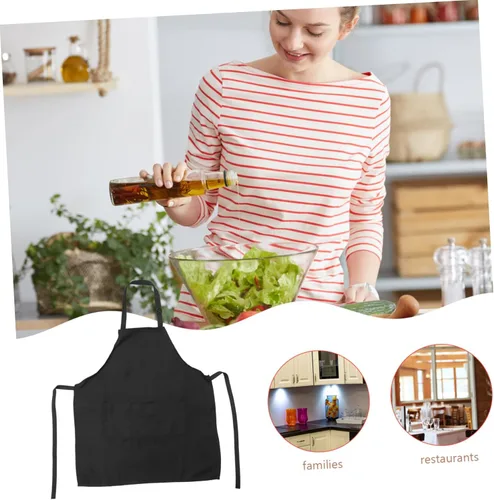 Vista 5 de LABRIMP Delantal de cocina de aceite ajustable con bolsillo delantal de cocina para camareros, camareras y chefs caseros, versátil, lavable, diseño