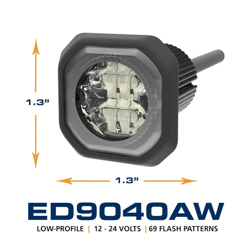 Vista 4 de ECCO LED de alta intensidad direccionales LED blanco ámbar 0.6 amperios 12 V 24 V 69 patrones de flash impermeable luz de advertencia luces