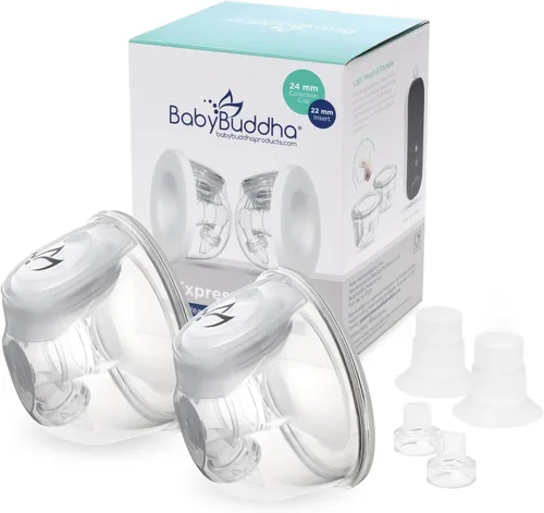 BabyBuddha Tazas de recolección de leche manos libres para bomba de pecho, 8 fl oz cada una, contenedores portátiles de leche materna, compatibles