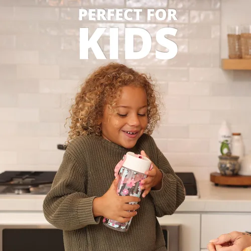 Vista 67 de Elemental Botellas de agua para niños – Botella de agua para niños Splash para la escuela con mango Pop-it – Botella de agua de plástico Tritan sin