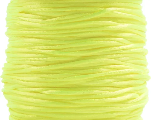 Vista 130 de KONMAY - Cuerda de nailon satinado de seda, 45.72 metros, 0.8mm cola de rata, para nudos chinos, Kumihimo, abalorios, macramé, joyería, Verde manzana