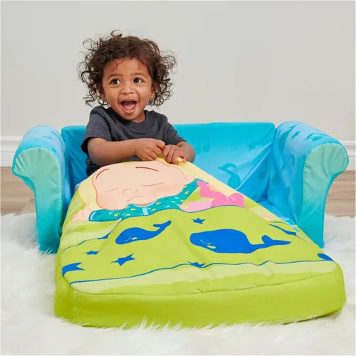 Vista 8 de Marshmallow Cocomelon - Sofá cama 3 en 1 para bebés, sofá convertible para niños, sofá cama y tapete de espuma para siesta con manta adjunta