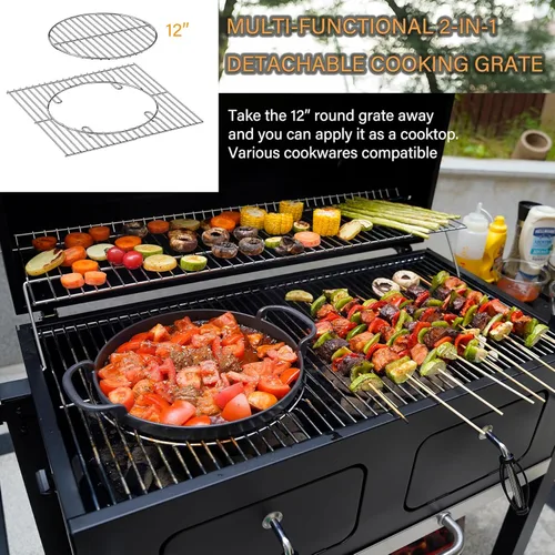 Vista 5 de ONLYFIRE GRILLS Parrilla de carbón extra grande con cubierta, área de cocción de 794 pies cuadrados, parrilla de barbacoa resistente al aire libre