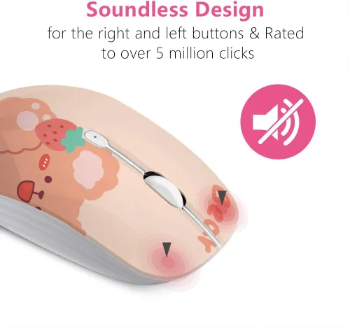 Vista 2 de JUHOO Ratón inalámbrico con nano receptor para PC, laptop, notebook, computadora, MacBook, menos ruido, ratones ópticos portátiles y móviles