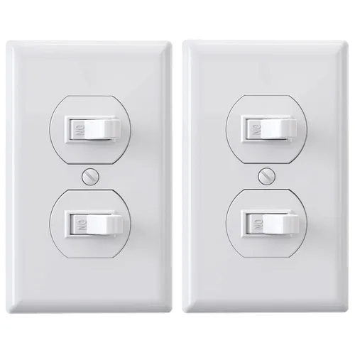 Vista 8 de ELEGRP Interruptor de luz de palanca doble, interruptor de luz doble de dos polos individuales, 15 A, 120 V, encendido/apagado en la pared, conexión