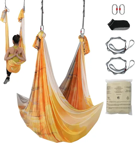 Vista 18 de VEVOR Aerial Silk & Yoga Swing, Aerial Yoga Hammock Kit with 100gsm Nylon Fabric, Full Rigging Hardware & Easy Set-up Guide, Antigravity Flying for