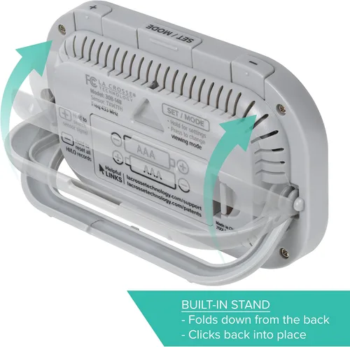 Vista 4 de La Crosse Technology Estación de temperatura inalámbrica 308-148 con LCD tricolor