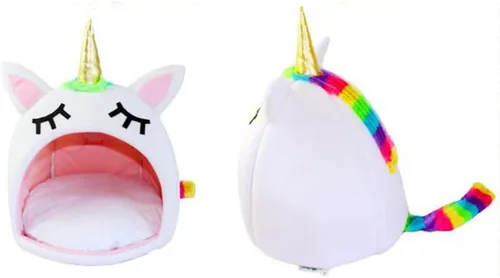 Vista 2 de Unicornio cama para perro, sofá nido de viaje, lavable a mano, cómodo, tamaño s