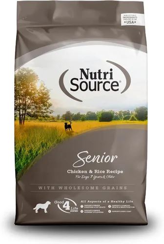 NutriSource Alimento seco para perros mayores, pollo y arroz, 4 libras