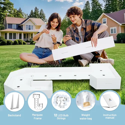 Vista 161 de Marquesina de 3 pies con números iluminados 0, decoración de fiesta, letras grandes iluminadas con bolsa de agua pesada, juego de tablas de espuma