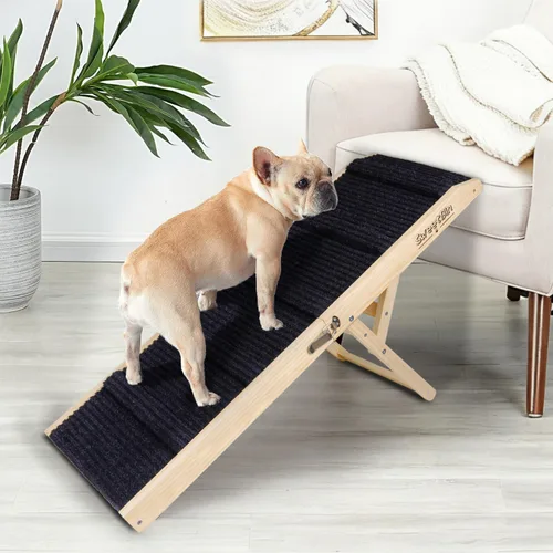 Vista 11 de Rampa para Perros Mejorada 2025 para Sofá - Rampa Plegable para Perros Pequeños para Cama - 4 Alturas Ajustables de 12" a 20" - Escaleras Portátiles