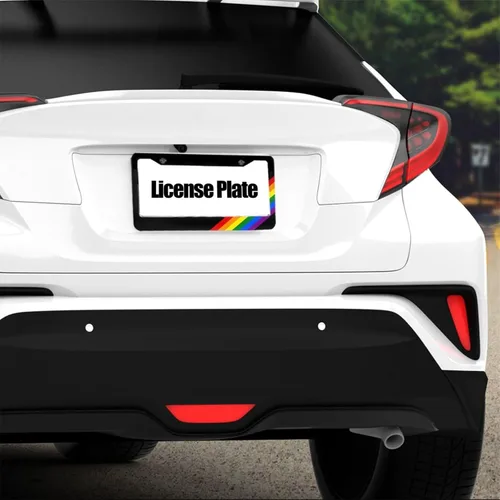 Vista 6 de Marco de Matrícula Arcoíris Gay – Paquete de 1 Cubierta de Matrícula de Automóvil de Aluminio Personalizada Soporte de Matrícula LGBT de Orgullo