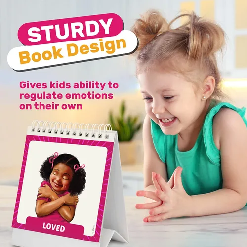 Vista 3 de Libro de volteo de sentimientos bajo control, tabla de emociones, herramienta para TDAH para niños, suministros para la esquina de calma