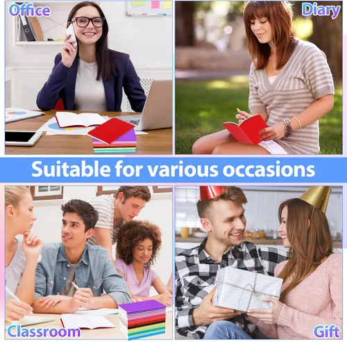 Vista 7 de Paquete de 36 cuadernos pequeños rayados a granel, mini cuadernos de bolsillo, mini cuadernos de notas para estudiantes, viajeros, suministros