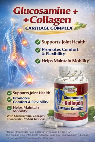 Vista 4 de Condroitina de glucosamina, colágeno hidrolizado + complejo de cartílago - Suplemento 100% peruano de apoyo articular prémium