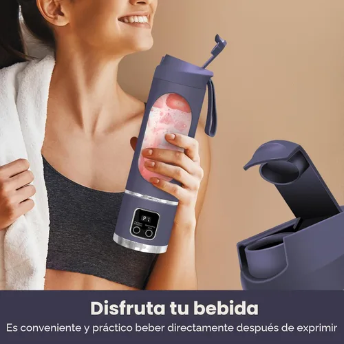 Vista 8 de Licuadora Portátil Personal Eléctrica USB, 500ML Licuadora Portátil para Batidos y Smoothies, Licuadoras Pequeñas, Mezcla, Compacta, Conveniente