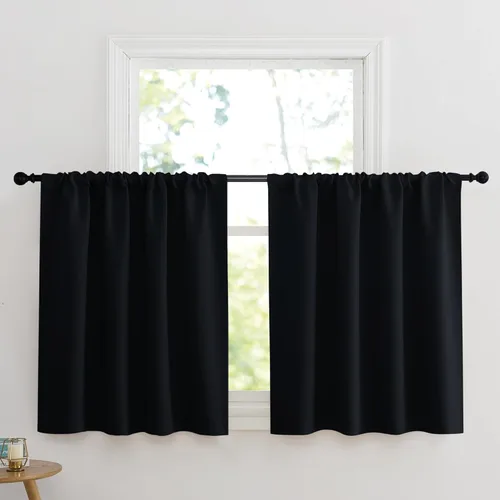 Vista 91 de KGORGE - Cortinas opacas grises para dormitorio 2 paneles, 42 x 63 pulgadas con ojales, cortinas de oscurecimiento de habitación con aislamiento