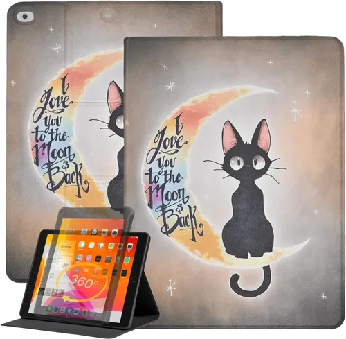 Funda giratoria para iPad 6ª 5ª generación de 9.7 pulgadas, modelo 2018/2017, piel sintética ligera, con soporte protector giratorio de 360 grados
