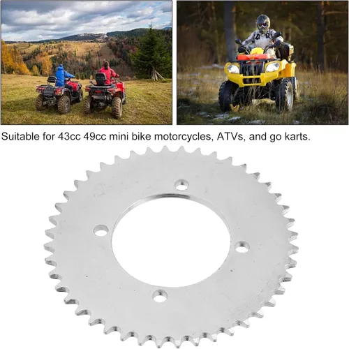 Vista 6 de Alomejor Piñón de cadena trasera T8F 44T 4 agujero cadena piñón de transmisión trasera para 43cc 49cc Mini Moto Electric