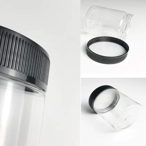 Vista 6 de Frascos de plástico de 8 onzas con tapas, recipiente hermético para almacenamiento de alimentos, frascos de plástico transparente ideales